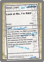 Look at Me, I'm R&D
