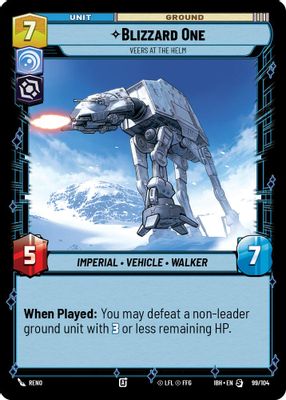 Blizzard One - Veers at the Helm