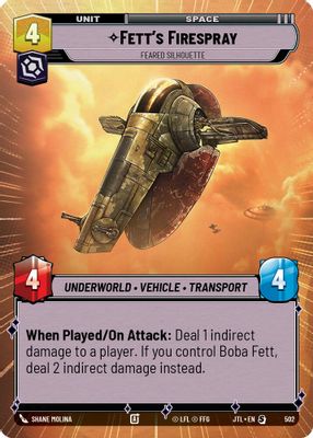 Fett's Firespray - Feared Silhouette (Hyperspace)