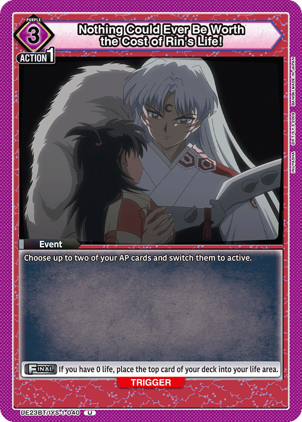 Nothing Could Ever Be Worth the Cost of Rin's Life!